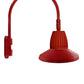 RAB GN5LED13NSTR 13W LED Gooseneck Straight Shade with Pole 20" High, 19" from Pole Goose Arm, 4000K (Neutral), Flood Reflector, 15" Straight Angle Shade, Red Finish