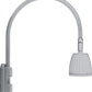 RAB GN5LED13YRW 13W LED Gooseneck No Shade with Pole 20" High, 19" from Pole Goose Arm, 3000K (Warm), Rectangular Reflector, White Finish