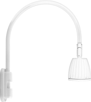 RAB GN5LED13YRYL 13W LED Gooseneck No Shade with Pole 20" High, 19" from Pole Goose Arm, 3000K (Warm), Rectangular Reflector, Yellow Finish