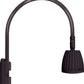 RAB GN5LED13YSA 13W LED Gooseneck No Shade with Pole 20" High, 19" from Pole Goose Arm, 3000K (Warm), Spot Reflector, Bronze Finish