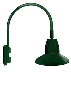 RAB GN5LED13YSSTG 13W LED Gooseneck Straight Shade with Pole 20" High, 19" from Pole Goose Arm, 3000K (Warm), Spot Reflector, 15" Straight Angle Shade, Hunter Green Finish