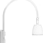 RAB GN5LED13YW 13W LED Gooseneck No Shade with Pole 20" High, 19" from Pole Goose Arm, 3000K (Warm), Flood Reflector, White Finish