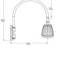 RAB GN5LED13YYL 13W LED Gooseneck No Shade with Pole 20" High, 19" from Pole Goose Arm, 3000K (Warm), Flood Reflector, Yellow Finish