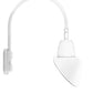 RAB GN5LED26NAC11W 26W LED Gooseneck Cone with Pole 20" High, 19" from Pole Goose Arm, 4000K Color Temperature (Neutral), Flood Reflector, 11" Angled Cone Shade, White Finish
