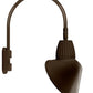 RAB GN5LED26NACBWN 26W LED Gooseneck Cone with Pole 20" High, 19" from Pole Goose Arm, 4000K Color Temperature (Neutral), Flood Reflector, 15" Angled Cone Shade, Brown Finish
