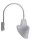 RAB GN5LED26NACS 26W LED Gooseneck Cone with Pole 20" High, 19" from Pole Goose Arm, 4000K Color Temperature (Neutral), Flood Reflector, 15" Angled Cone Shade, Silver Finish