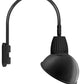 RAB GN5LED26NADB 26W LED Gooseneck Dome Shade with Pole 20" High, 19" from Pole Goose Arm, 4000K (Neutral), Flood Reflector, 15" Angled Dome Shade, Black Finish