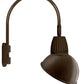 RAB GN5LED26NADBWN 26W LED Gooseneck Dome Shade with Pole 20" High, 19" from Pole Goose Arm, 4000K (Neutral), Flood Reflector, 15" Angled Dome Shade, Brown Finish