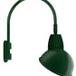 RAB GN5LED26NADG 26W LED Gooseneck Dome Shade with Pole 20" High, 19" from Pole Goose Arm, 4000K (Neutral), Flood Reflector, 15" Angled Dome Shade, Hunter Green Finish