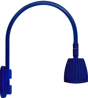 RAB GN5LED26NBL 26W LED Gooseneck No Shade with Pole 20" High, 19" from Pole Goose Arm, 4000K (Neutral), Flood Reflector, Royal Blue Finish