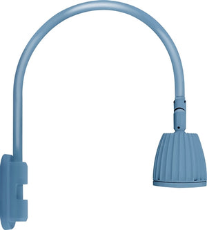 RAB GN5LED26NLB 26W LED Gooseneck No Shade with Pole 20" High, 19" from Pole Goose Arm, 4000K (Neutral), Flood Reflector, Light Blue Finish