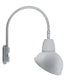 RAB GN5LED26NRADS 26W LED Gooseneck Dome Shade with Pole 20" High, 19" from Pole Goose Arm, 4000K (Neutral), Rectangular Reflector, 15" Angled Dome Shade, Silver Finish