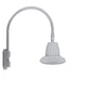 RAB GN5LED26NRST11S 26W LED Gooseneck Straight Shade with Pole 20" High, 19" from Pole Goose Arm, 4000K (Neutral), Rectangular Reflector, 11" Straight Angle Shade, Silver Finish