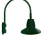 RAB GN5LED26NRSTG 26W LED Gooseneck Straight Shade with Pole 20" High, 19" from Pole Goose Arm, 4000K (Neutral), Rectangular Reflector, 15" Straight Angle Shade, Hunter Green Finish