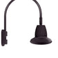 RAB GN5LED26NSST11A 26W LED Gooseneck Straight Shade with Pole 20" High, 19" from Pole Goose Arm, 4000K (Neutral), Spot Reflector, 11" Straight Angle Shade, Bronze Finish
