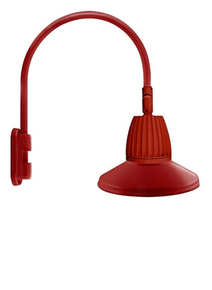 RAB GN5LED26NSSTR 26W LED Gooseneck Straight Shade with Pole 20" High, 19" from Pole Goose Arm, 4000K (Neutral), Spot Reflector, 15" Straight Angle Shade, Red Finish