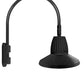 RAB GN5LED26NSTB 26W LED Gooseneck Straight Shade with Pole 20" High, 19" from Pole Goose Arm, 4000K (Neutral), Flood Reflector, 15" Straight Angle Shade, Black Finish