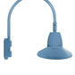 RAB GN5LED26NSTLB 26W LED Gooseneck Straight Shade with Pole 20" High, 19" from Pole Goose Arm, 4000K (Neutral), Flood Reflector, 15" Straight Angle Shade, Light Blue Finish