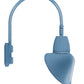RAB GN5LED26YACLB 26W LED Gooseneck Cone with Pole 20" High, 19" from Pole Goose Arm, 3000K Color Temperature (Warm), Flood Reflector, 15" Angled Cone Shade, Light Blue Finish