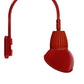 RAB GN5LED26YAD11R 26W LED Gooseneck Dome Shade with Pole 20" High, 19" from Pole Goose Arm, 3000K (Warm), Flood Reflector, 11" Angled Dome Shade, Red Finish