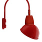 RAB GN5LED26YADR 26W LED Gooseneck Dome Shade with Pole 20" High, 19" from Pole Goose Arm, 3000K (Warm), Flood Reflector, 15" Angled Dome Shade, Red Finish