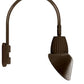 RAB GN5LED26YRAC11BWN 26W LED Gooseneck Cone with Pole 20" High, 19" from Pole Goose Arm, 3000K Color Temperature (Warm), Rectangular Reflector, 11" Angled Cone Shade, Brown Finish