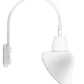 RAB GN5LED26YRACW 26W LED Gooseneck Cone with Pole 20" High, 19" from Pole Goose Arm, 3000K Color Temperature (Warm), Rectangular Reflector, 15" Angled Cone Shade, White Finish