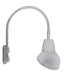 RAB GN5LED26YRAD11S 26W LED Gooseneck Dome Shade with Pole 20" High, 19" from Pole Goose Arm, 3000K (Warm), Rectangular Reflector, 11" Angled Dome Shade, Silver Finish