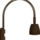 RAB GN5LED26YRBWN 26W LED Gooseneck No Shade with Pole 20" High, 19" from Pole Goose Arm, 3000K (Warm), Rectangular Reflector, Brown Finish