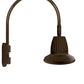 RAB GN5LED26YRST11BWN 26W LED Gooseneck Straight Shade with Pole 20" High, 19" from Pole Goose Arm, 3000K (Warm), Rectangular Reflector, 11" Straight Angle Shade, Brown Finish