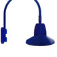 RAB GN5LED26YRSTBL 26W LED Gooseneck Straight Shade with Pole 20" High, 19" from Pole Goose Arm, 3000K (Warm), Rectangular Reflector, 15" Straight Angle Shade, Royal Blue Finish