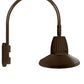 RAB GN5LED26YRSTBWN 26W LED Gooseneck Straight Shade with Pole 20" High, 19" from Pole Goose Arm, 3000K (Warm), Rectangular Reflector, 15" Straight Angle Shade, Brown Finish