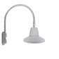 RAB GN5LED26YRSTS 26W LED Gooseneck Straight Shade with Pole 20" High, 19" from Pole Goose Arm, 3000K (Warm), Rectangular Reflector, 15" Straight Angle Shade, Silver Finish
