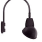 RAB GN5LED26YSAD11A 26W LED Gooseneck Dome Shade with Pole 20" High, 19" from Pole Goose Arm, 3000K (Warm), Spot Reflector, 11" Angled Dome Shade, Bronze Finish