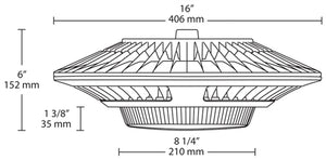 RAB GPLED26Y 26W LED Garage Light, 3000K Color Temperature (Warm), Pendant Mount, Standard Operation, Bronze Finish