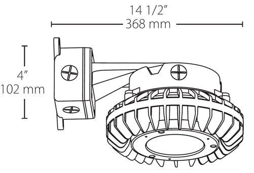 RAB HAZBLED26CF 26W Wall Mount LED Hazardous Location Fixture, 5100K (Cool), 2881 Lumens, 69 CRI, Clear Lens, No Guard, Natural Finish