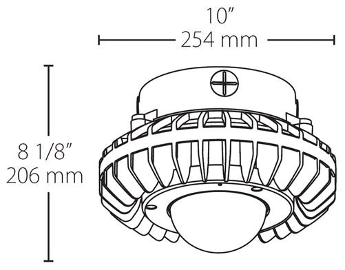 RAB HAZPLED26F 26W Pendant Mount LED Hazardous Location Fixture, 5100K (Cool), 2687 Lumens, 70 CRI, Frosted Globes, No Guard, Natural Finish