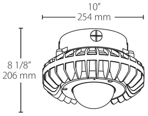RAB HAZPLED42F 42W Pendant Mount LED Hazardous Location Fixture, 5100K (Cool), 3542 Lumens, 70 CRI, Frosted Globes, No Guard, Natural Finish