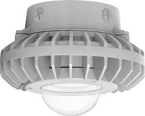 RAB HAZXLED26C 26W Ceiling Mount LED Hazardous Location Fixture, 5100K (Cool), 2878 Lumen, 70 CRI, Clear Globes, No Guard,  DLC Listed, Natural Finish