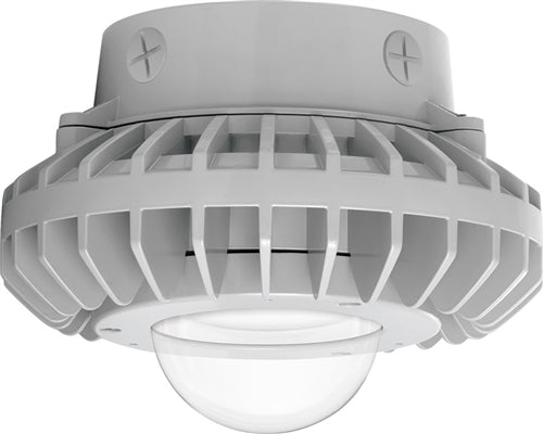 RAB HAZXLED42C 42W Ceiling Mount LED Hazardous Location Fixture, 5100K (Cool), 3810 Lumen, 70 CRI, Clear Globes, No Guard,  DLC Listed, Natural Finish