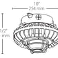 RAB HAZXLED42C-DG 42W Ceiling Mount LED Hazardous Location Fixture, 5100K (Cool), 2671 Lumen, 70 CRI, Clear Globes, Die Cast Guard,  DLC Listed, Natural Finish