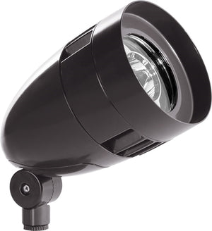 RAB HBLED18YA 18W LED Bullet Floodlight, 3000K (Warm), No Photocell, 1422 Lumens, 82 CRI, 120-277V, 5H x 5V Beam Distribution, Standard Operation, Not DLC Listed, Bronze Finish