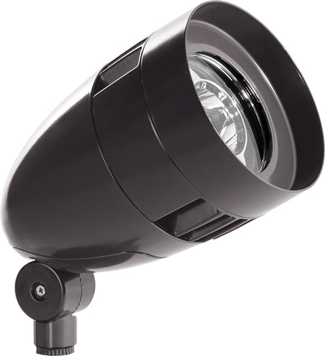 RAB HBLED18YA 18W LED Bullet Floodlight, 3000K (Warm), No Photocell, 1422 Lumens, 82 CRI, 120-277V, 5H x 5V Beam Distribution, Standard Operation, Not DLC Listed, Bronze Finish