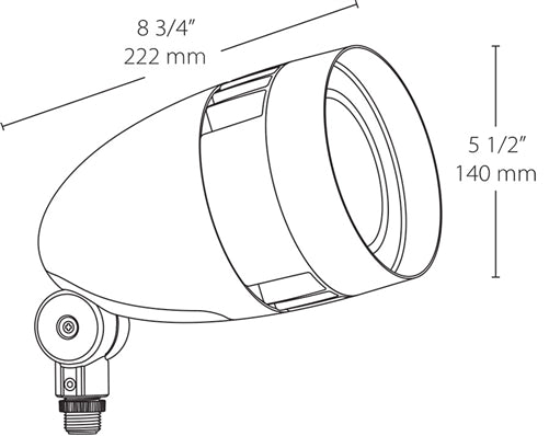 RAB HBLED18YA 18W LED Bullet Floodlight, 3000K (Warm), No Photocell, 1422 Lumens, 82 CRI, 120-277V, 5H x 5V Beam Distribution, Standard Operation, Not DLC Listed, Bronze Finish