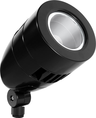 RAB HNLED18B 18W LED Bullet Narrow Spotlight, 5000K (Cool), No Photocell, 1886 Lumens, 67 CRI, 120-277V, 2H x 2V Beam Distribution, Standard Operation, Not DLC Listed, Black Finish