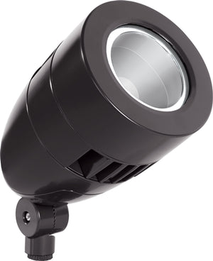 RAB HNLED26YA/480 26W LED Bullet Narrow Spotlight, 3000K (Warm), No Photocell, 1699 Lumens, 81 CRI, 480V, 2H x 2V Beam Distribution, Standard Operation, Not DLC Listed, Bronze Finish