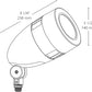 RAB HSLED18B 18W LED Bullet Spotlight, 5000K (Cool), No Photocell, 1997 Lumens, 68 CRI, 120-277V, 3H x 3V Beam Distribution, Standard Operation, Not DLC Listed, Black Finish