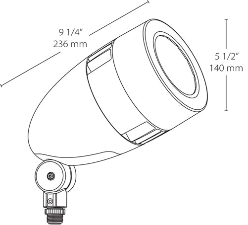 RAB HSLED18NW/D10 18W LED Bullet Spotlight, 4000K (Neutral), No Photocell, 1572 Lumens, 82 CRI, 120-277V, 3H x 3V Beam Distribution, Dimmable Operation, DLC Listed, White Finish