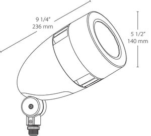 RAB HSLED26NB 26W LED Bullet Spotlight, 4000K (Neutral), No Photocell, 2093 Lumens, 81 CRI, 120-277V, 3H x 3V Beam Distribution, Standard Operation, DLC Listed, Black Finish