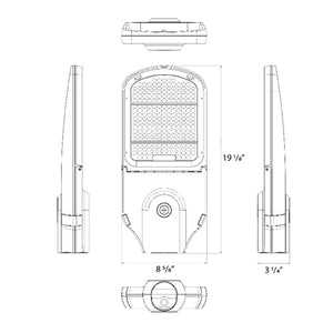 RAB KAI-4T100RG/7PRS 100/80/60W LED Roadway Light, Adjustable CCT 3000K/4000K/5000K, 9039-14817 Lumens, 82-84 CRI